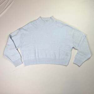 H&M Divided Light Blue Cropped Mock Neck Knit Sweater